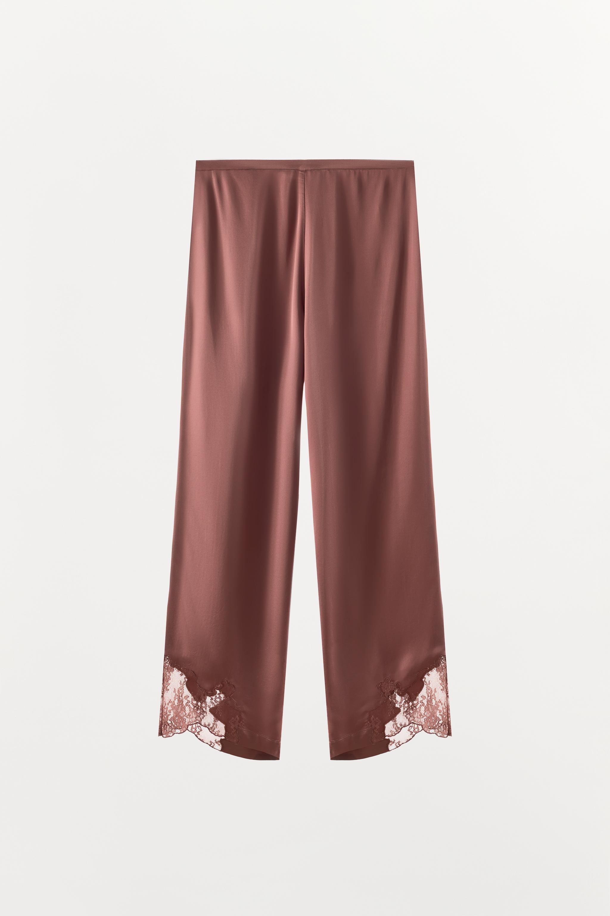 SATIN LACE PAJAMA TROUSERS